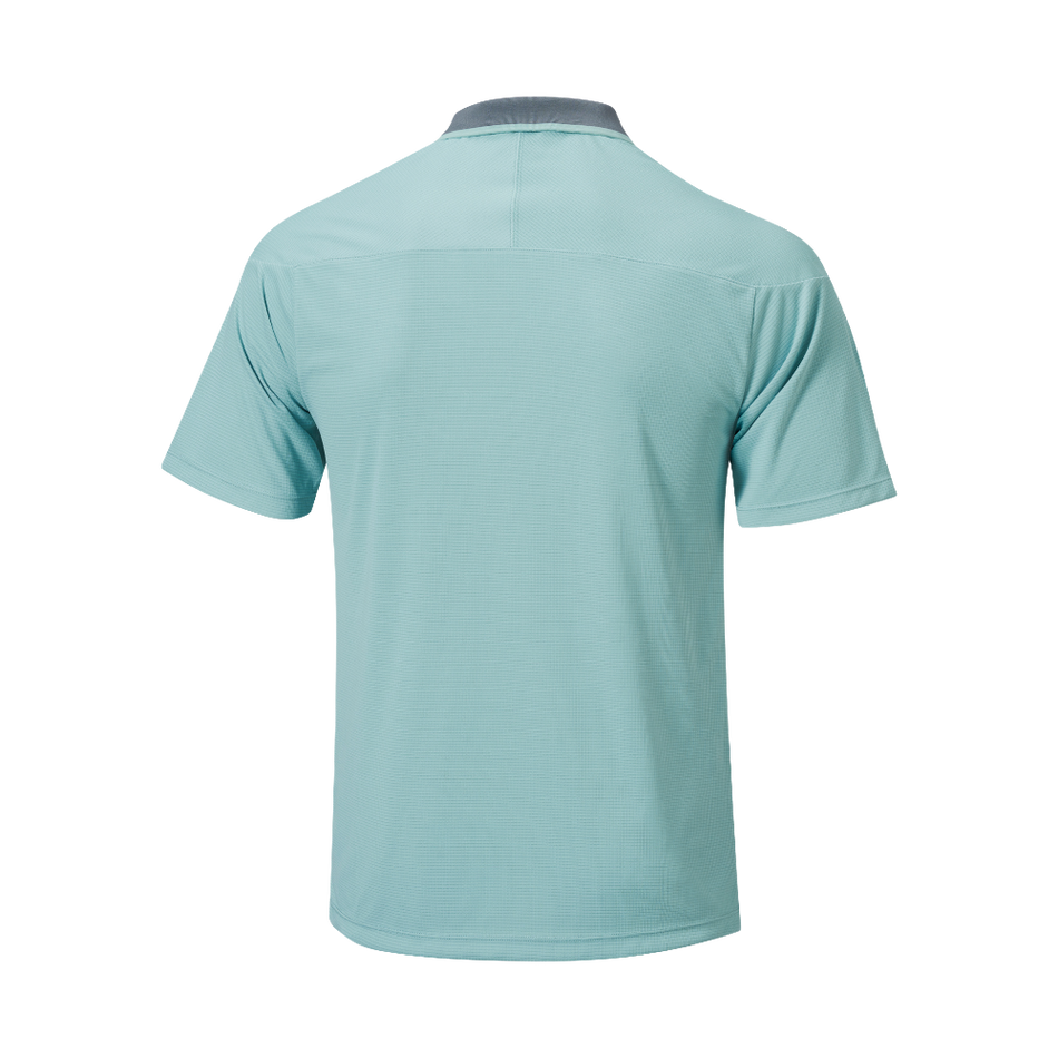 Mizuno Block Interlock Short Sleeve Polo Shirt Aquifer